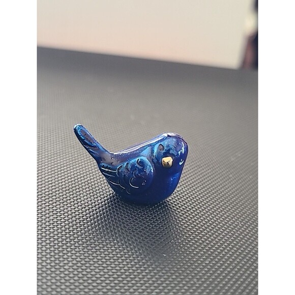 Y5 BLUEBIRD OF HAPPINESS Pocket charm blue bird figurine Ganz  miniature - Picture 2 of 7